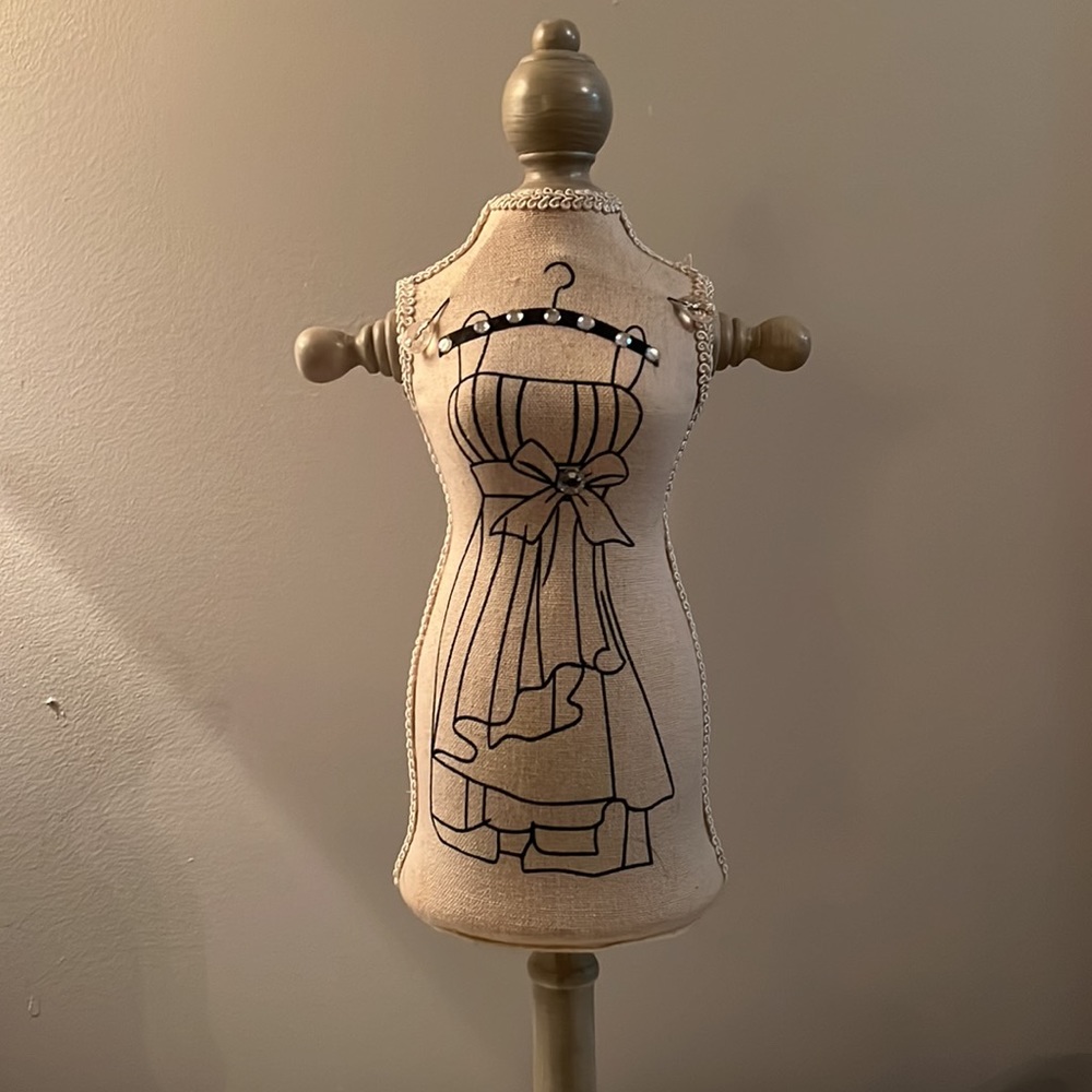 Female Mannequin bustier jewellery stand vintage style